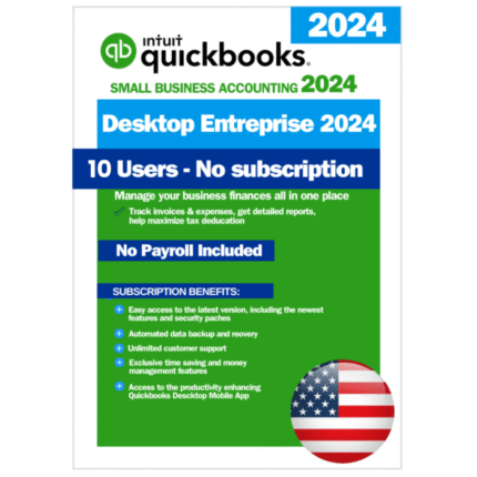 QuickBooks Desktop Enterprise 2024 – Lifetime License Key – USA Version (10 User)