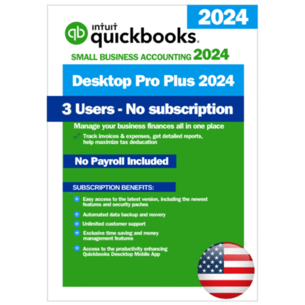 QuickBooks Desktop Pro Plus 2024 – Lifetime License Key – USA Version (3 User)
