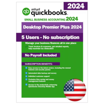QuickBooks Desktop Premier Plus 2024 – Lifetime License Key – USA Version (5 User)