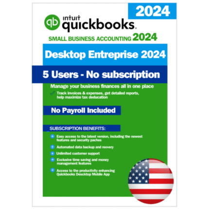 QuickBooks Desktop Enterprise 2024 – Lifetime License Key – USA Version (5 User)